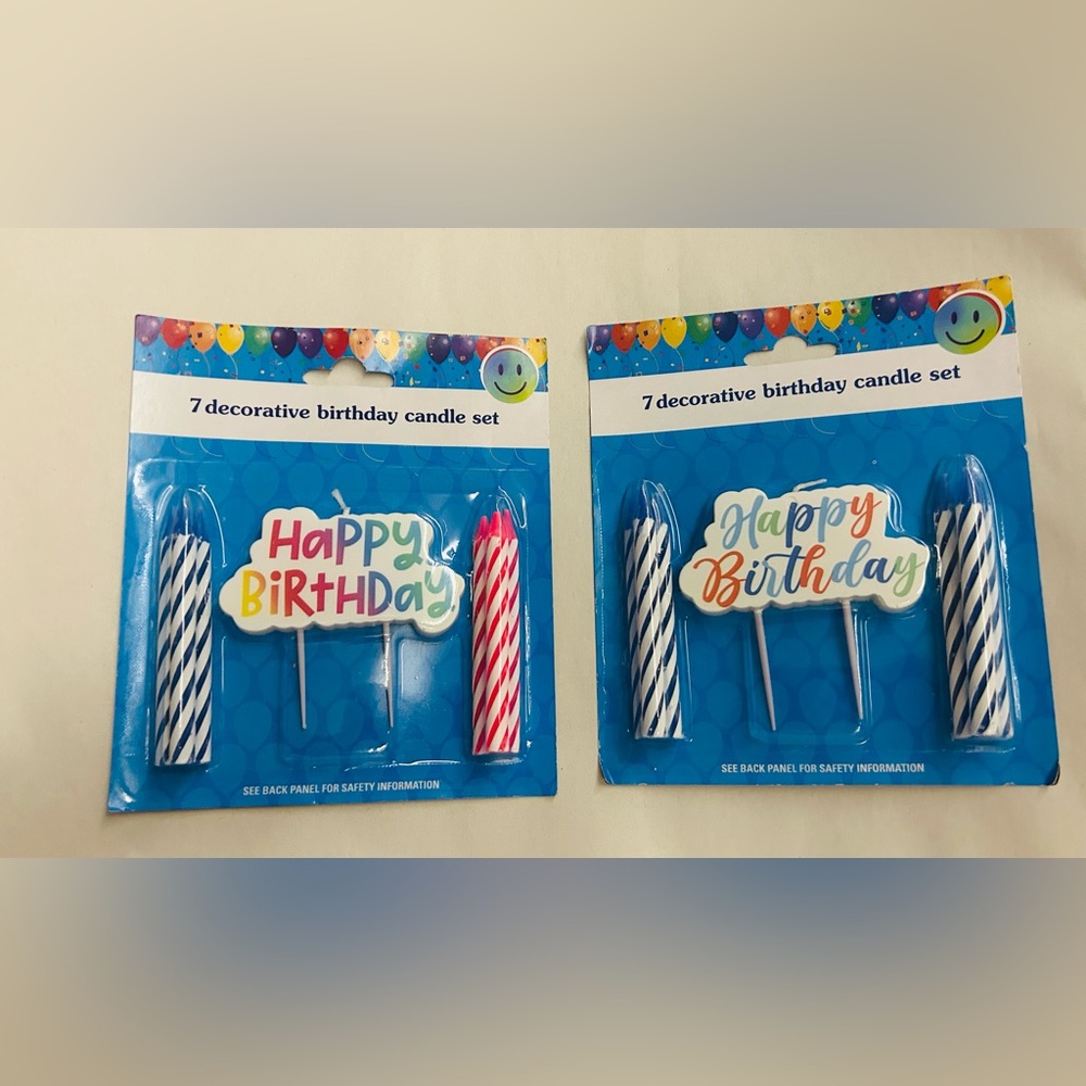 New 7 "Happy Birthday" Candles Blue Red Large Happy Birthday Candle made Vietnam